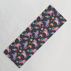 Space Unicorns - Neon Rainbow on Black Yoga Mat Gallery Image 1