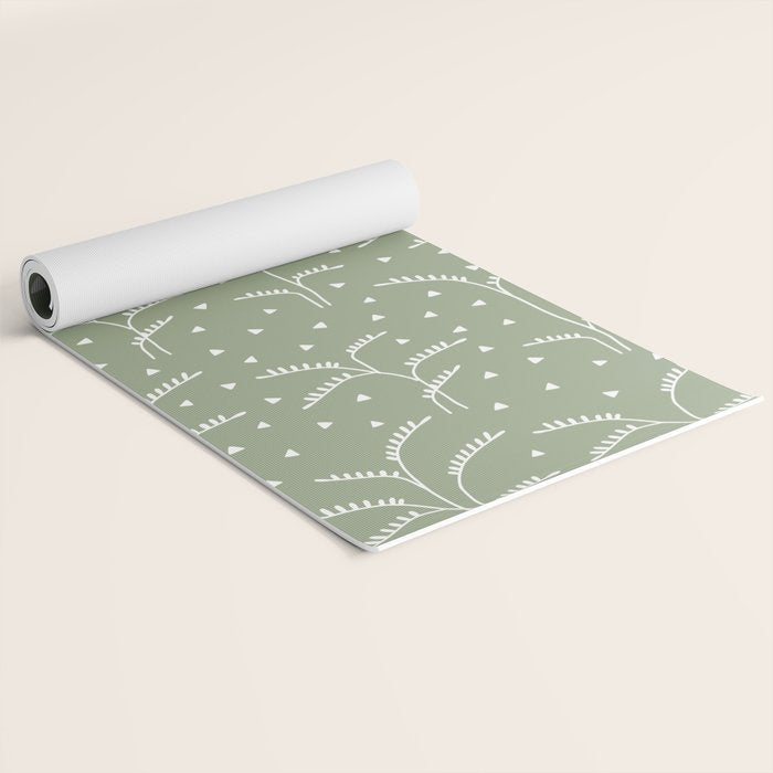 Boho Trees on Sage Green Yoga Mat Gallery Image 2