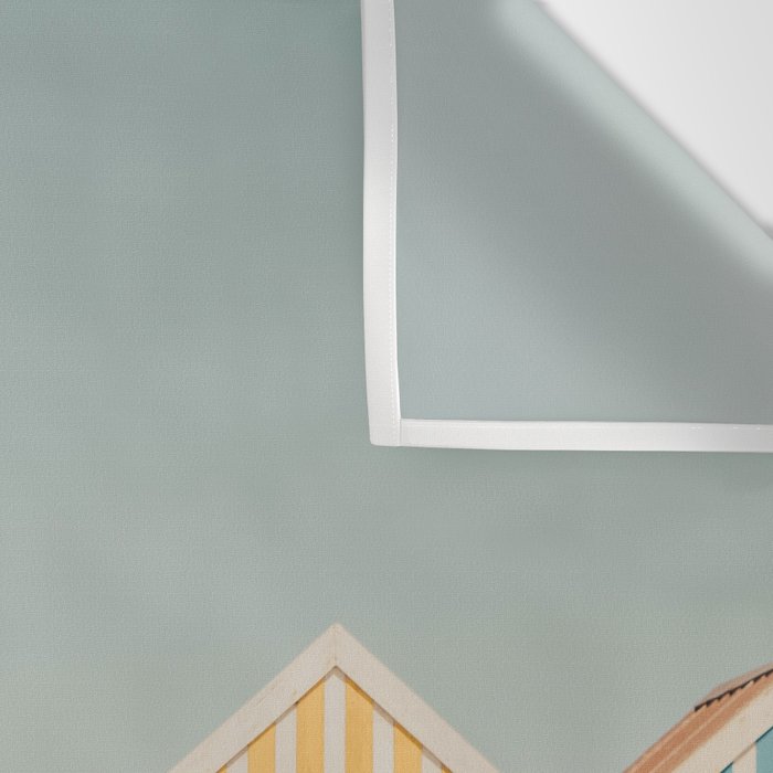 Pastel Candy Striped Beach Huts - summer beach photography by Ingrid Beddoes Wall Tapestry Gallery Image 3
