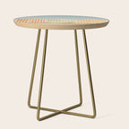 Pastel Candy Striped Beach Huts - summer beach photography by Ingrid Beddoes Side Table Gallery Image 1