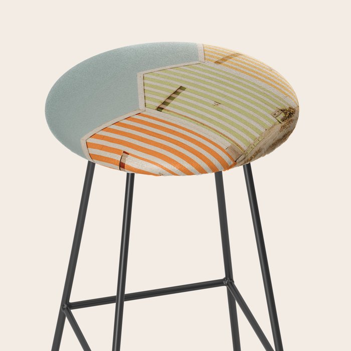Pastel Candy Striped Beach Huts - summer beach photography by Ingrid Beddoes Stool Gallery Image 2