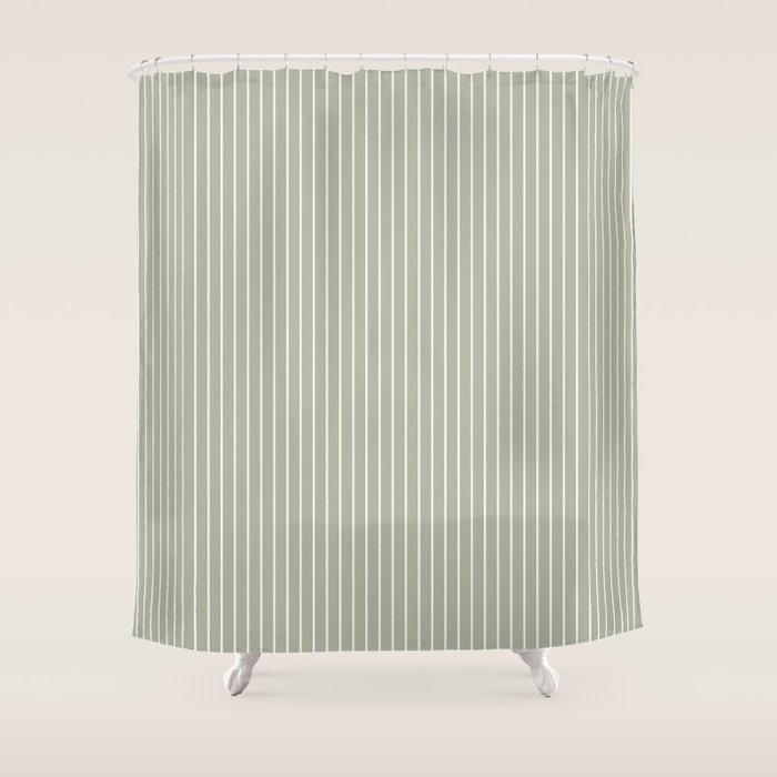 Lines #6 (Sage Green) Shower Curtain Gallery Image 1