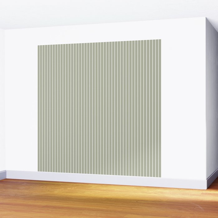 Lines #6 (Sage Green) Wall Mural Gallery Image 2