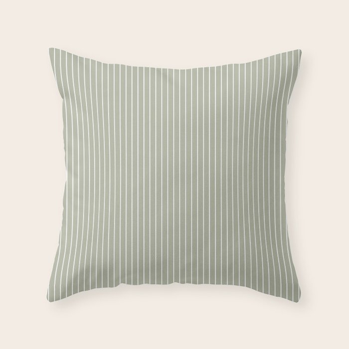 Lines #6 (Sage Green) Throw Pillow Gallery Image 6