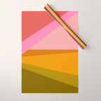 Colorful Geometric Abstract in Pink, Mustard, and Green Wrapping Paper Gallery Image 1