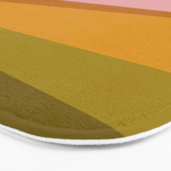 Colorful Geometric Abstract in Pink, Mustard, and Green Bath Mat Gallery Image 3