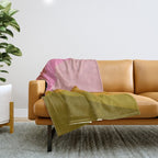 Colorful Geometric Abstract in Pink, Mustard, and Green Throw Blanket Gallery Image 1