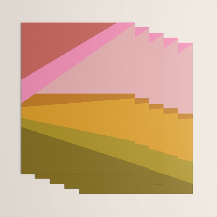Colorful Geometric Abstract in Pink, Mustard, and Green Wrapping Paper Gallery Image 3