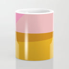 Colorful Geometric Abstract in Pink, Mustard, and Green Coffee Mug Gallery Image 4