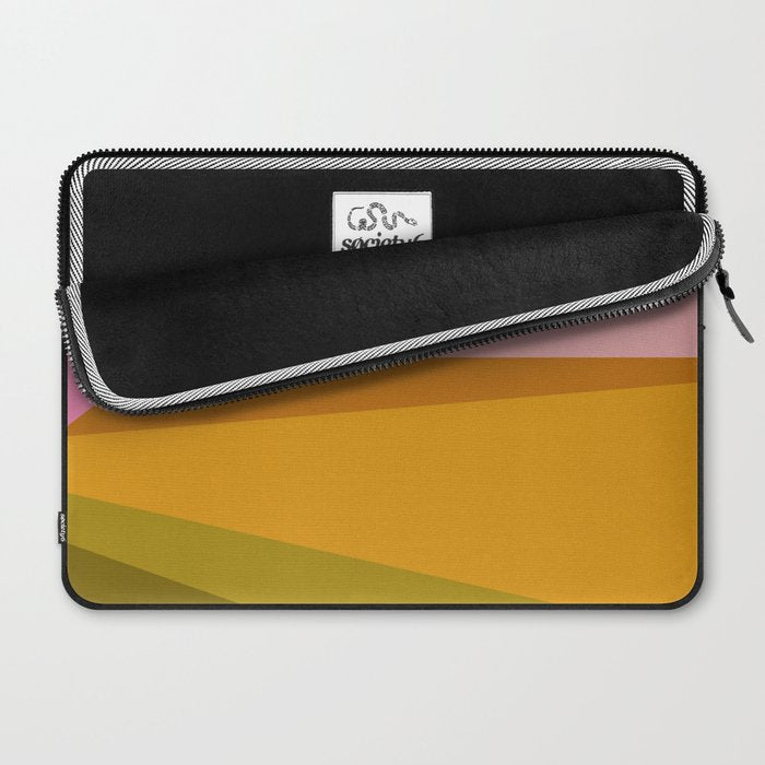 Colorful Geometric Abstract in Pink, Mustard, and Green Laptop Sleeve Gallery Image 2
