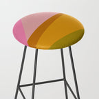 Colorful Geometric Abstract in Pink, Mustard, and Green Stool Gallery Image 2