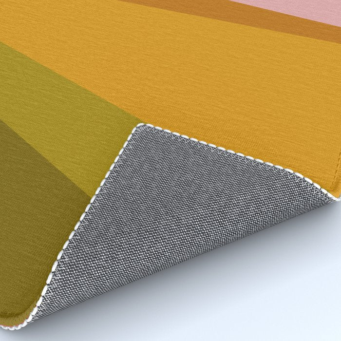 Colorful Geometric Abstract in Pink, Mustard, and Green Rug Gallery Image 4