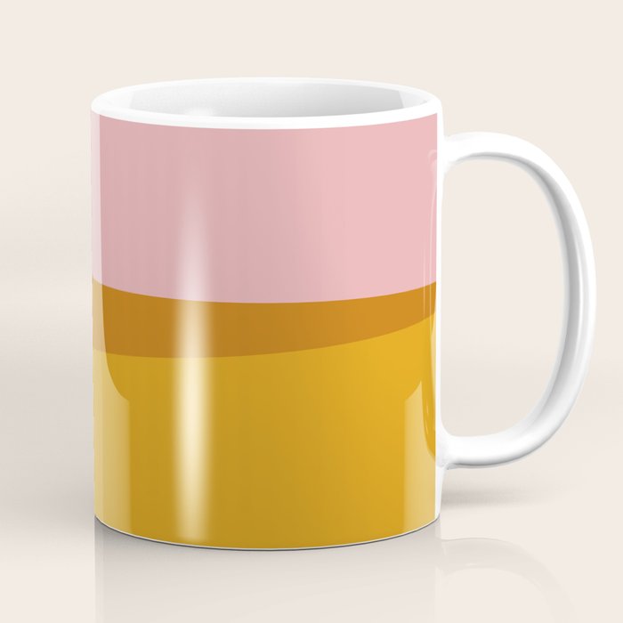 Colorful Geometric Abstract in Pink, Mustard, and Green Coffee Mug Gallery Image 1