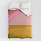 Colorful Geometric Abstract in Pink, Mustard, and Green Duvet Cover Gallery Image 6