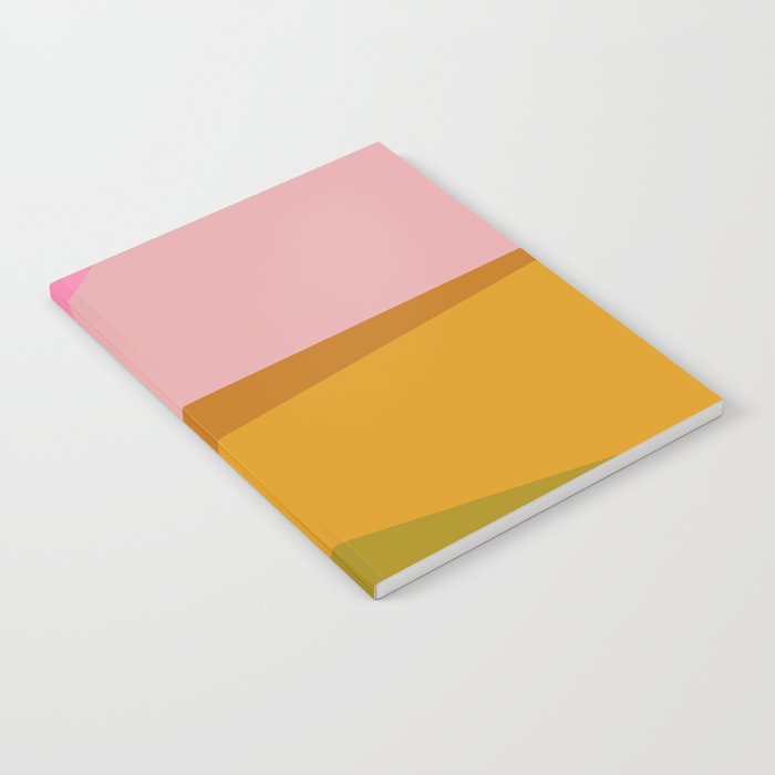 Colorful Geometric Abstract in Pink, Mustard, and Green Notebook Gallery Image 2
