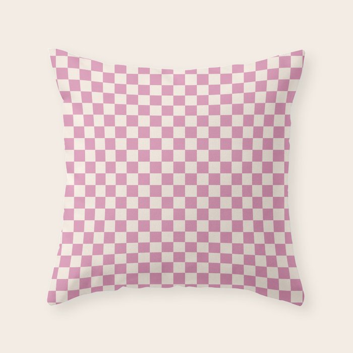 Checked - Bubblegum Throw Pillow Gallery Image 6