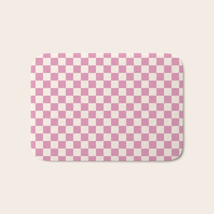 Checked - Bubblegum Bath Mat Gallery Image 1