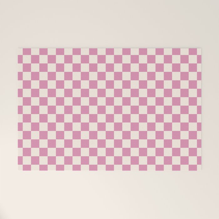 Checked - Bubblegum Welcome Mat Gallery Image 1