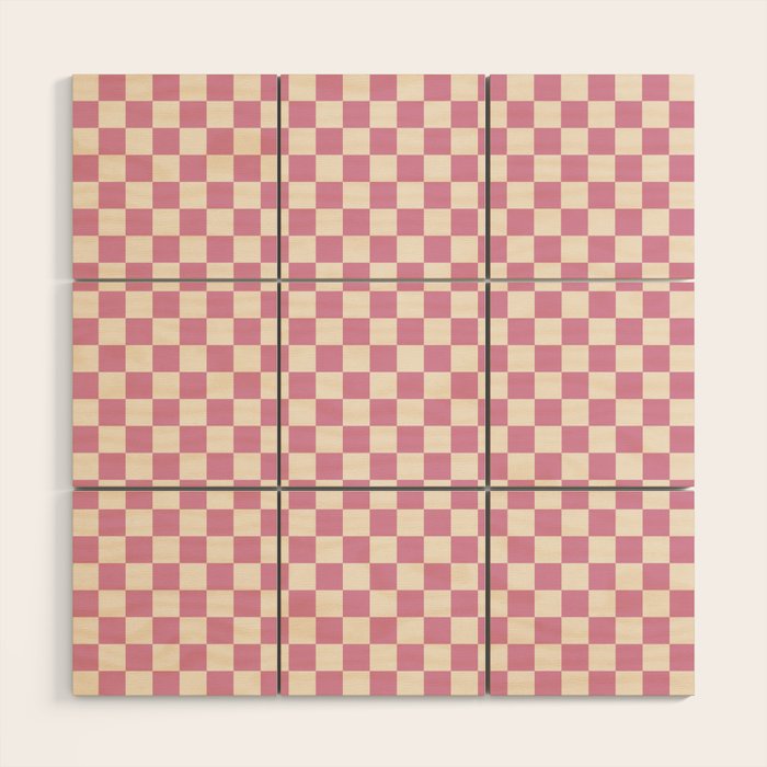 Checked - Bubblegum Wood Wall Art Gallery Image 1
