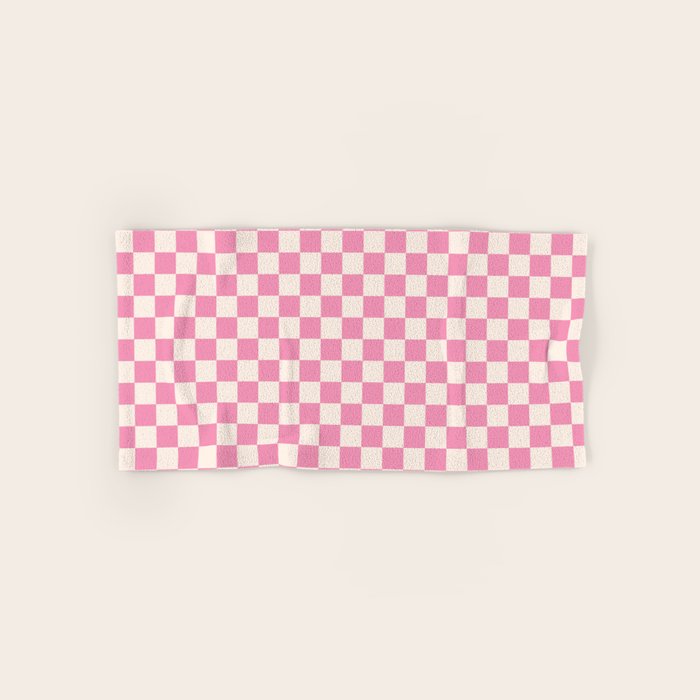Checked - Bubblegum Bath Towel Gallery Image 1