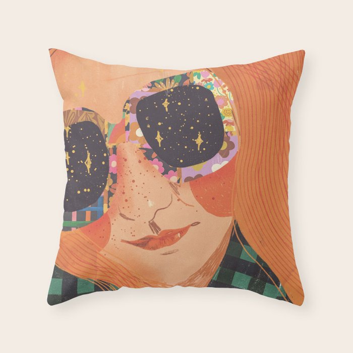 Ginger hair girl Throw Pillow Gallery Image 1