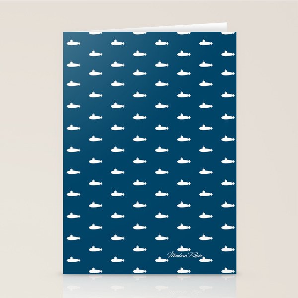 Tiny Submarines - Navy Blue Stationery Card Gallery Image 2