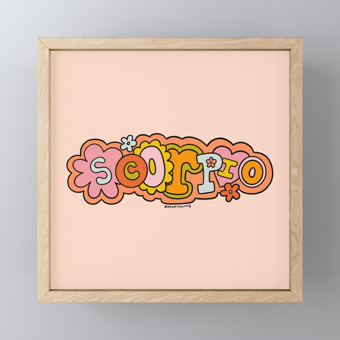 Scorpio Doodle Letters Mini Art Print Gallery Image 1