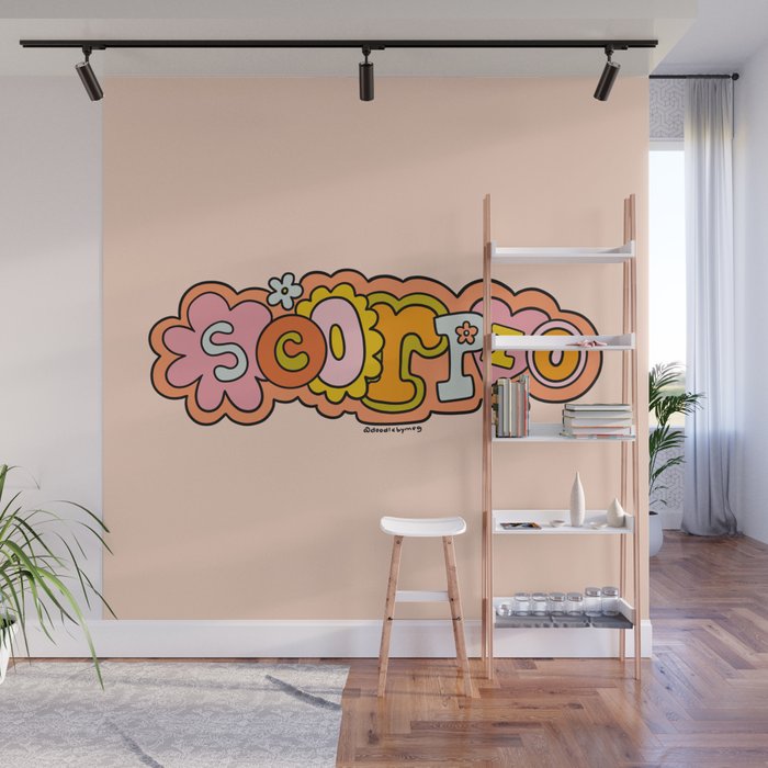 Scorpio Doodle Letters Wall Mural Gallery Image 1