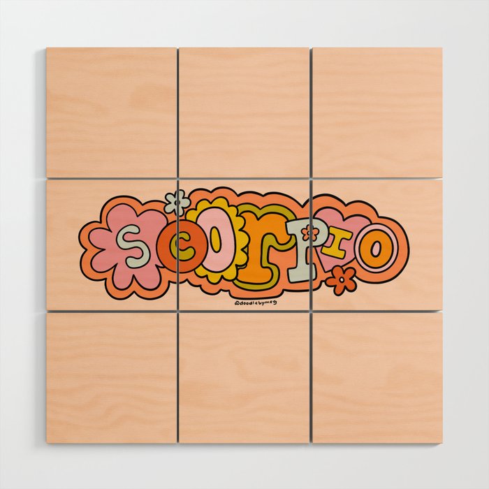 Scorpio Doodle Letters Wood Wall Art Gallery Image 1