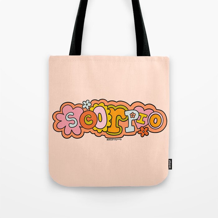 Scorpio Doodle Letters Tote Bag Gallery Image 1