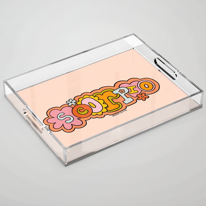 Scorpio Doodle Letters Acrylic Tray Gallery Image 1