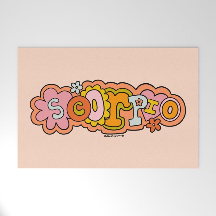 Scorpio Doodle Letters Welcome Mat Gallery Image 1