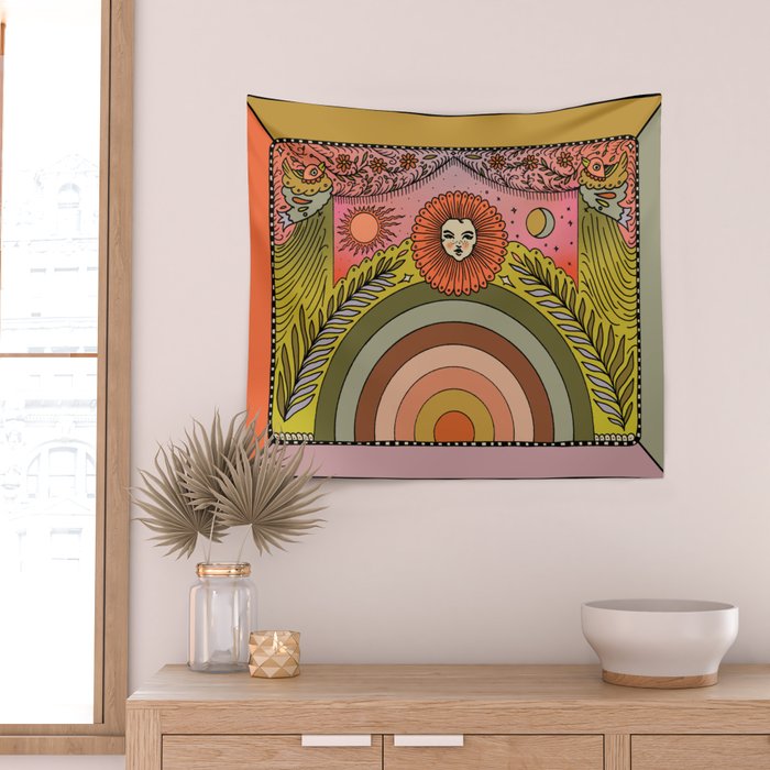 Rainbow In The Fernbed II Wall Tapestry Gallery Image 2