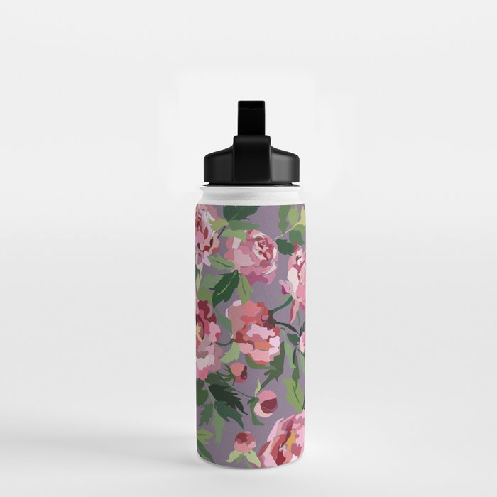 Happy peony lilac background Water Bottle Gallery Image 2