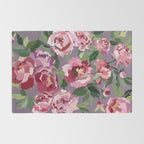 Happy peony lilac background Rug Gallery Image 2