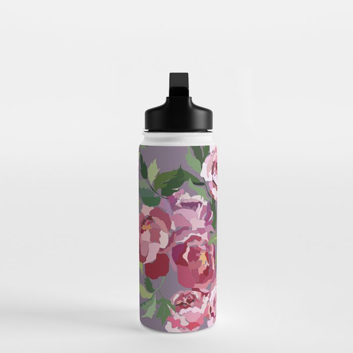 Happy peony lilac background Water Bottle Gallery Image 3