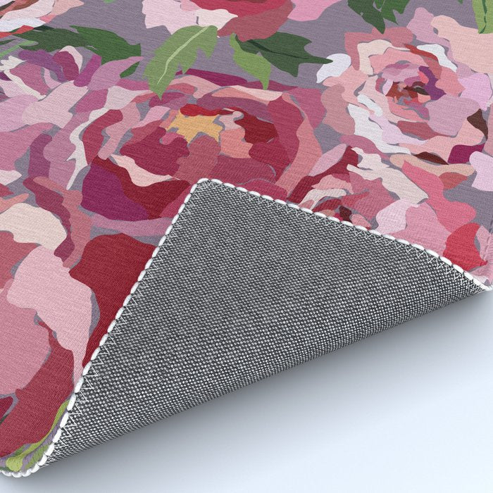 Happy peony lilac background Rug Gallery Image 4