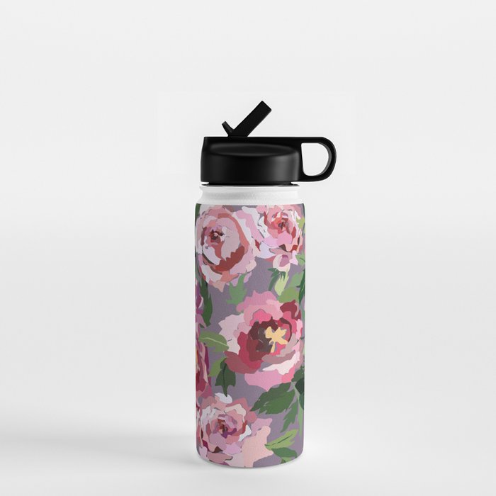 Happy peony lilac background Water Bottle Gallery Image 1