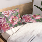 Happy peony lilac background Pillow Sham Gallery Image 2