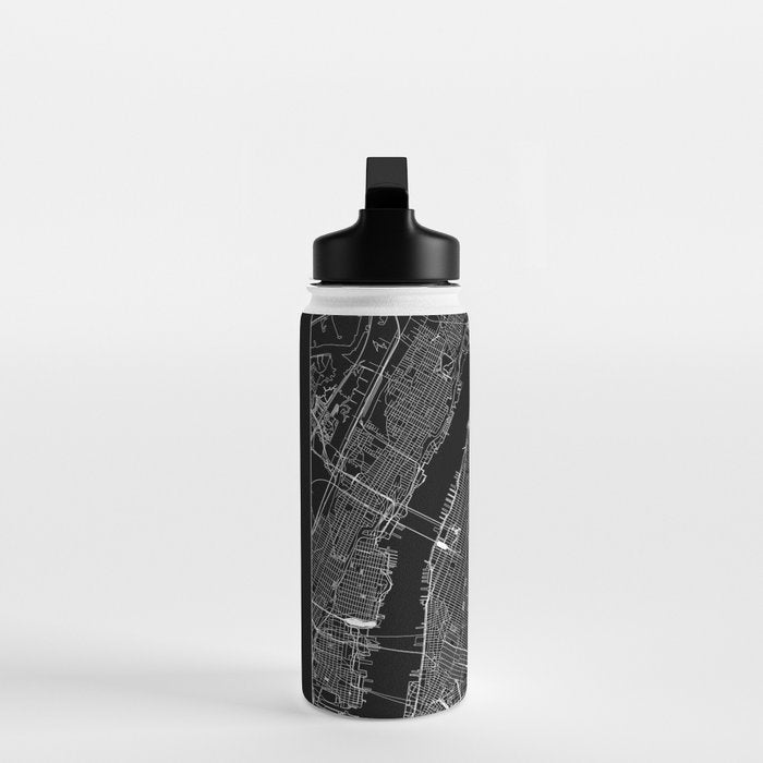 New York City Black Map Water Bottle Gallery Image 3