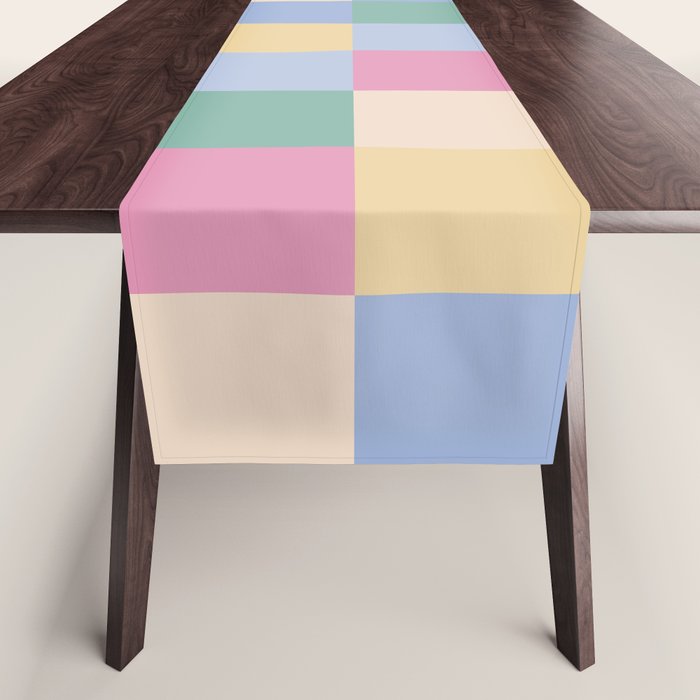 Bold Pastel Checks Pattern - Large XXXII Table Runner Gallery Image 1