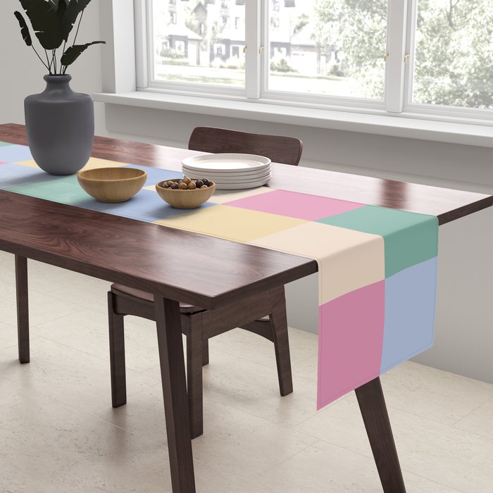 Bold Pastel Checks Pattern - Large XXXII Table Runner Gallery Image 2