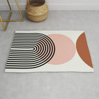 terracotta sun and moon abstract  Rug Gallery Image 1