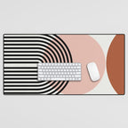 terracotta sun and moon abstract  Desk Mat Gallery Image 1