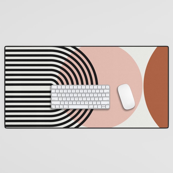 terracotta sun and moon abstract  Desk Mat Gallery Image 1