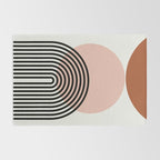 terracotta sun and moon abstract  Rug Gallery Image 2