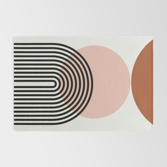 terracotta sun and moon abstract  Rug Gallery Image 2