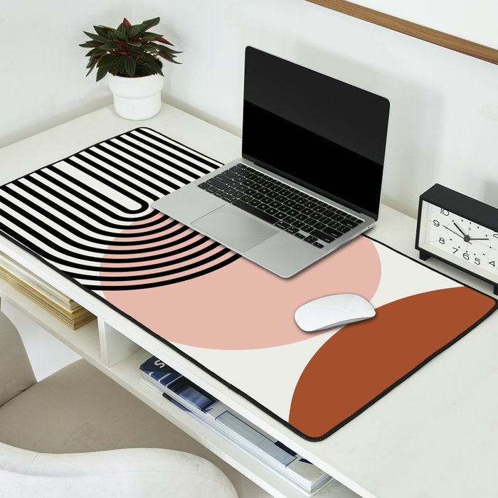 terracotta sun and moon abstract  Desk Mat Gallery Image 2