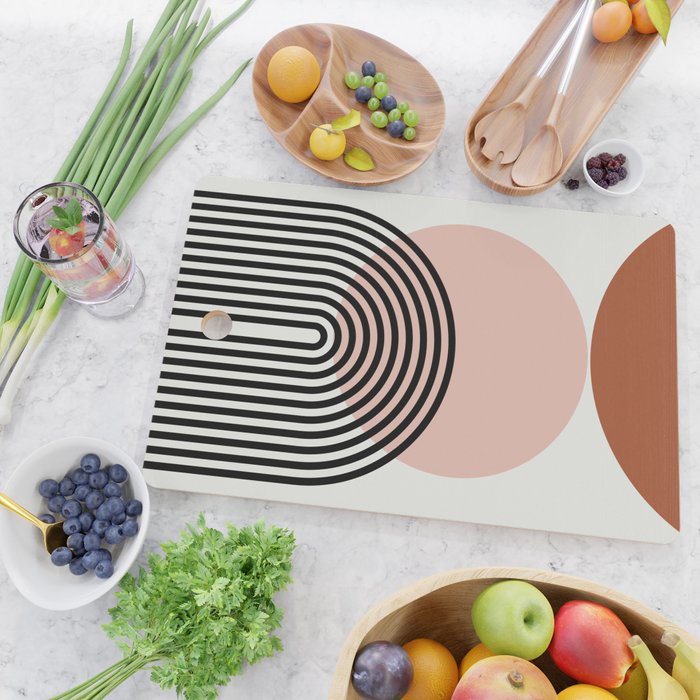 terracotta sun and moon abstract  Cutting Board Gallery Image 2