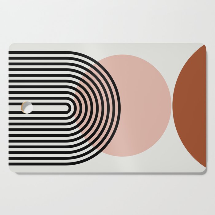 terracotta sun and moon abstract  Cutting Board Gallery Image 1